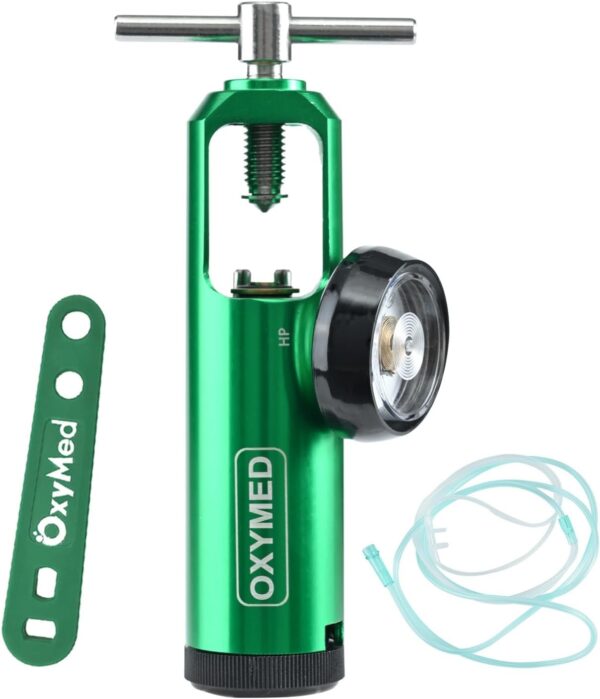 O2 Mini regulador de oxígeno CGA-870 Calibre caudal 0-15lpm con llave - Imagen 6