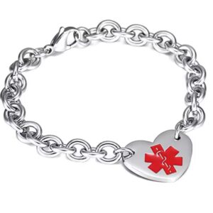 Pulcera de acero inoxidable unisex con alerta medica