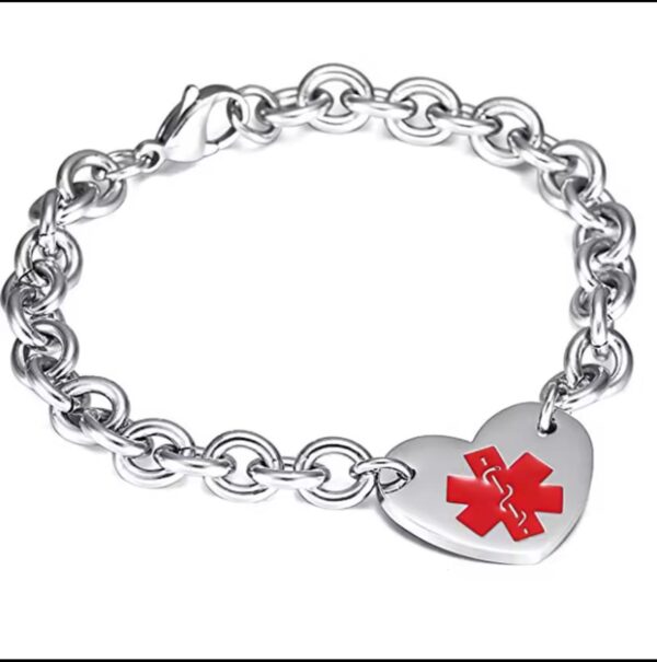 Pulcera de acero inoxidable unisex con alerta medica