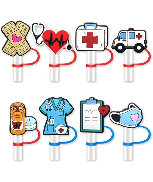 fundas medicas con popote para tapa de vaso - Imagen 5