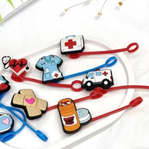 fundas medicas con popote para tapa de vaso