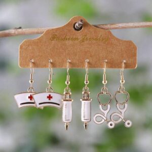 Pendientes esmaltados para enfermeria y medico