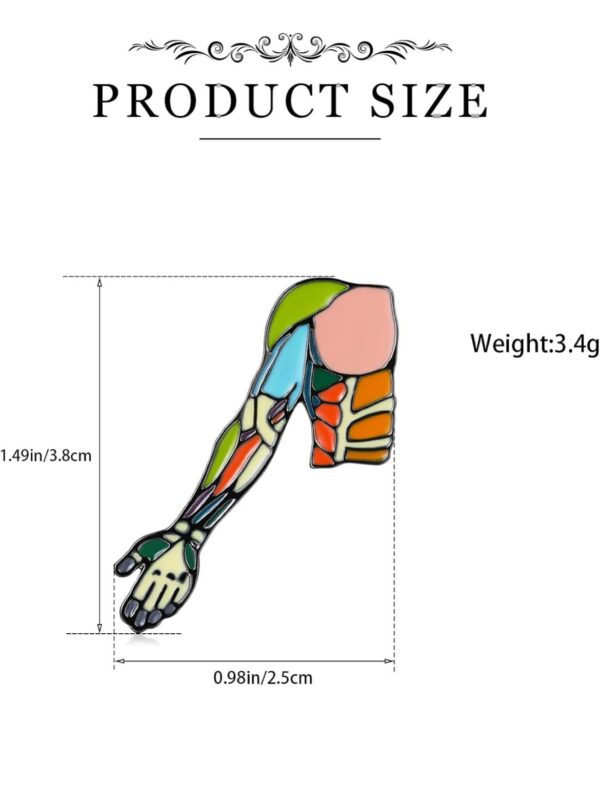Broche de esmalte medico brazo musculos - Imagen 3
