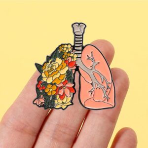 Broche de pulmones médicos, insignia, alfiler de solapa