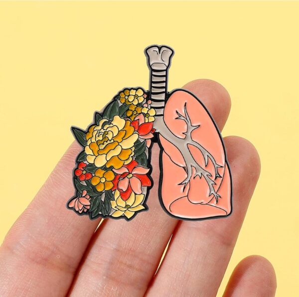 Broche de pulmones médicos, insignia, alfiler de solapa