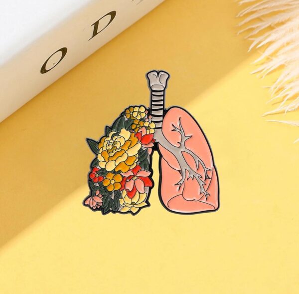 Broche de pulmones médicos, insignia, alfiler de solapa - Imagen 2