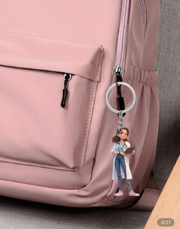 Llavero para Mujeres Hombres Enfermera Bolsa Colgante Coche Llaveros Colgante Estudiante - Imagen 4