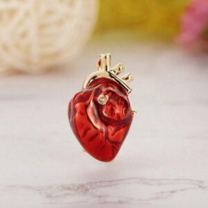 Broches de corazón esmaltados rojos para mujeres y hombres Hospital Clínica Profesional Uniforme Broche Pins Team, Metal Zinc Acrílico, Metal Zinc Acrílico