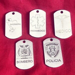 rectangulares de acero inoxidable, dijes en blanco personalizado
